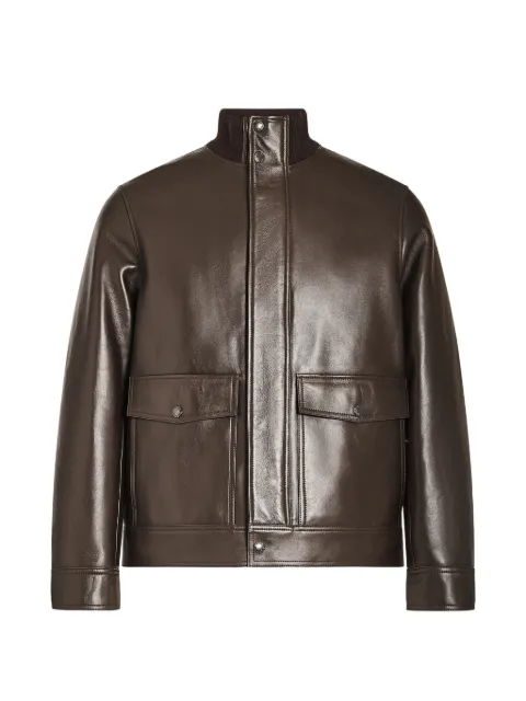 Yves Salomon knit-collar leather jacket