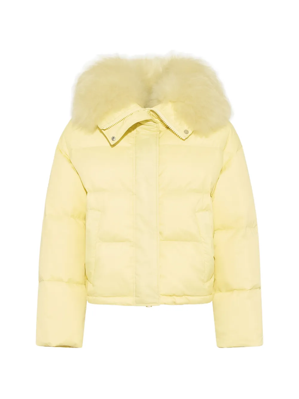 Yves Salomon shearling-trim down jacket - Giallo