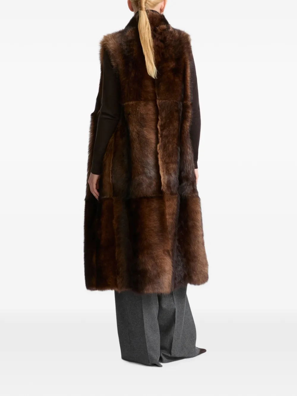 Yves Salomon Toscana lammy bodywarmer Bruin