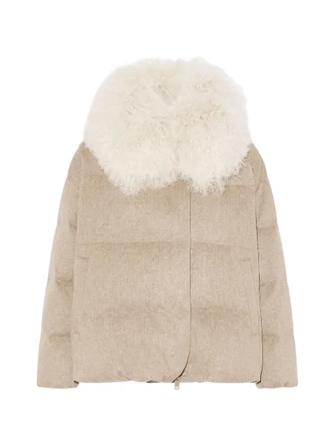 Yves Salomon shearling-collar padded coat