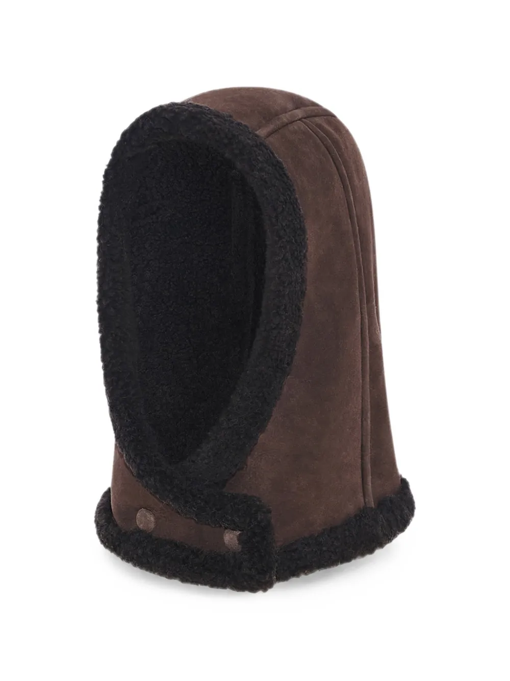 Yves Salomon Curly Merino shearling-trim hooded hat - Marrone