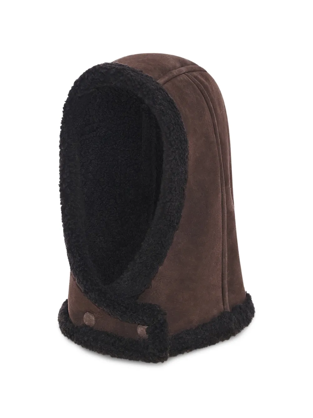 Yves Salomon Curly Merino shearling-trim hooded hat - Marrone