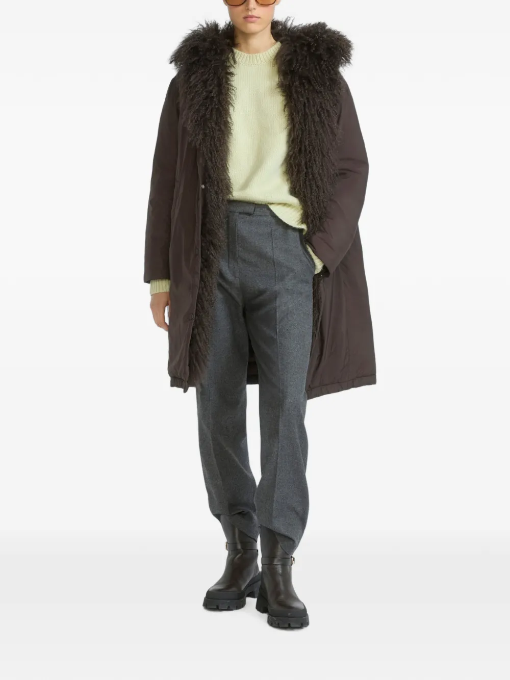 Yves Salomon Jas met capuchon Bruin