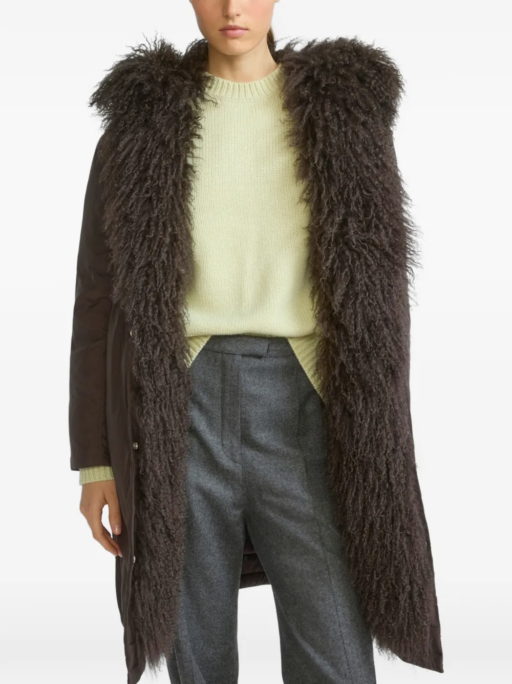 Yves Salomon Jas met capuchon Bruin