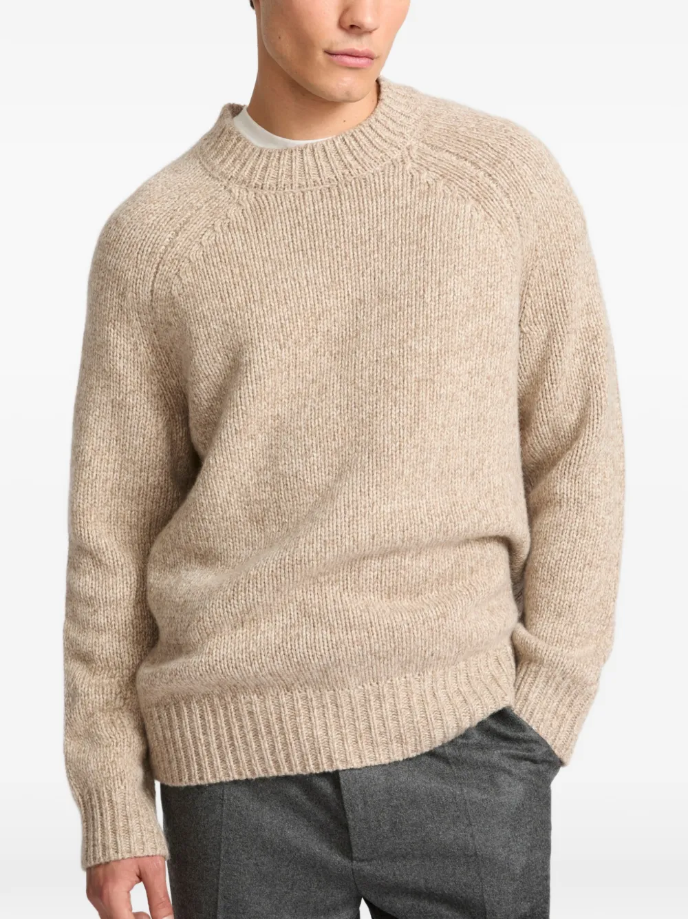 Yves Salomon Trui met raglanmouwen Beige