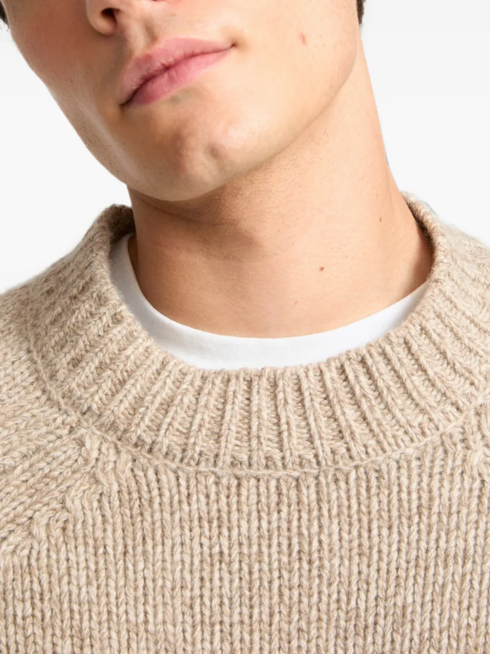 Yves Salomon Trui met raglanmouwen Beige