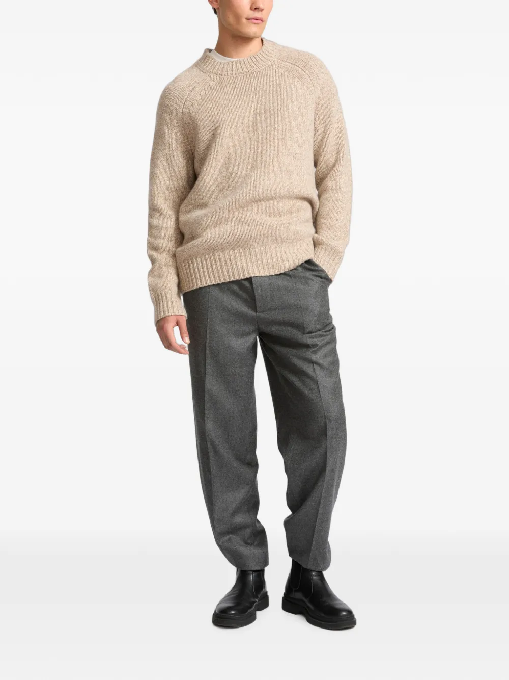 Yves Salomon Trui met raglanmouwen Beige