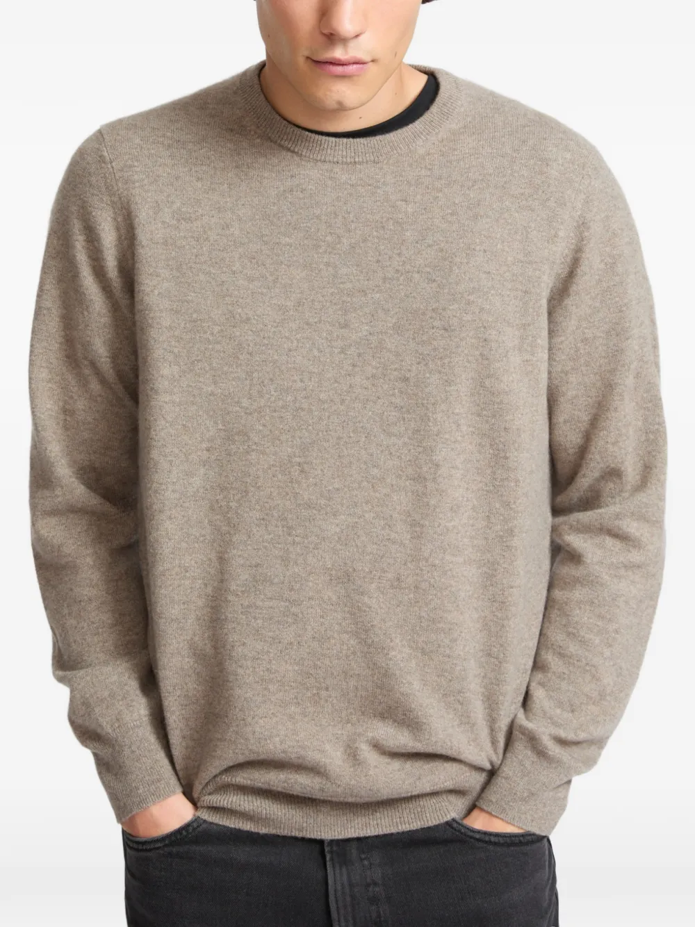 Yves Salomon Kasjmier trui met ronde hals Beige