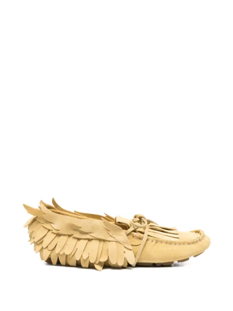 Alberta Ferretti feather-detail fringed shoes