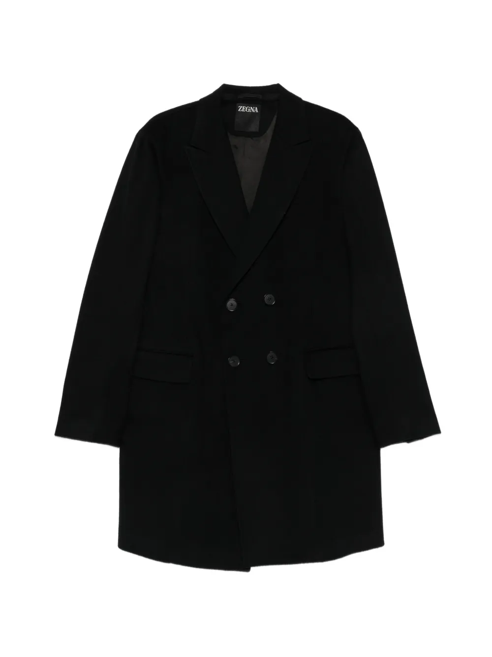 Zegna double-breasted coat - Black