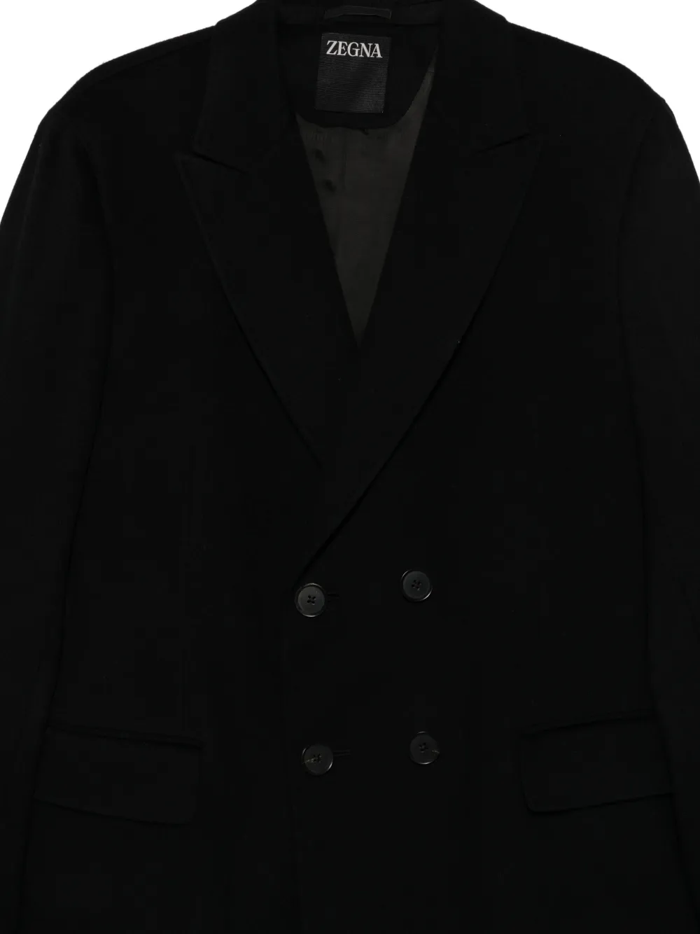 Zegna Jas met dubbele rij knopen Zwart