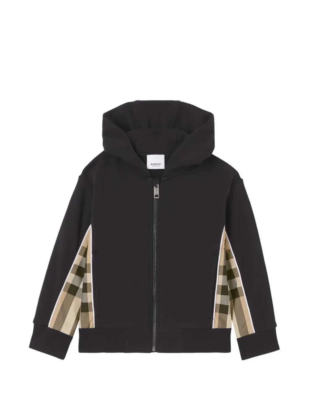 Burberry Kids check-panelled hoodie - Nero