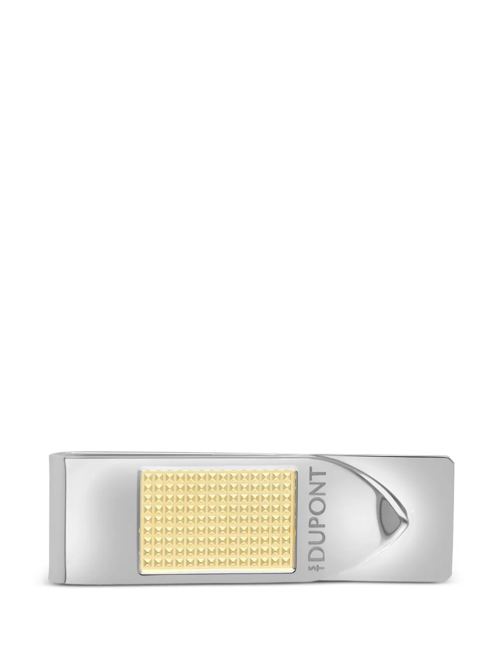 S.T. Dupont logo diamond-head pattern money clip - Argento