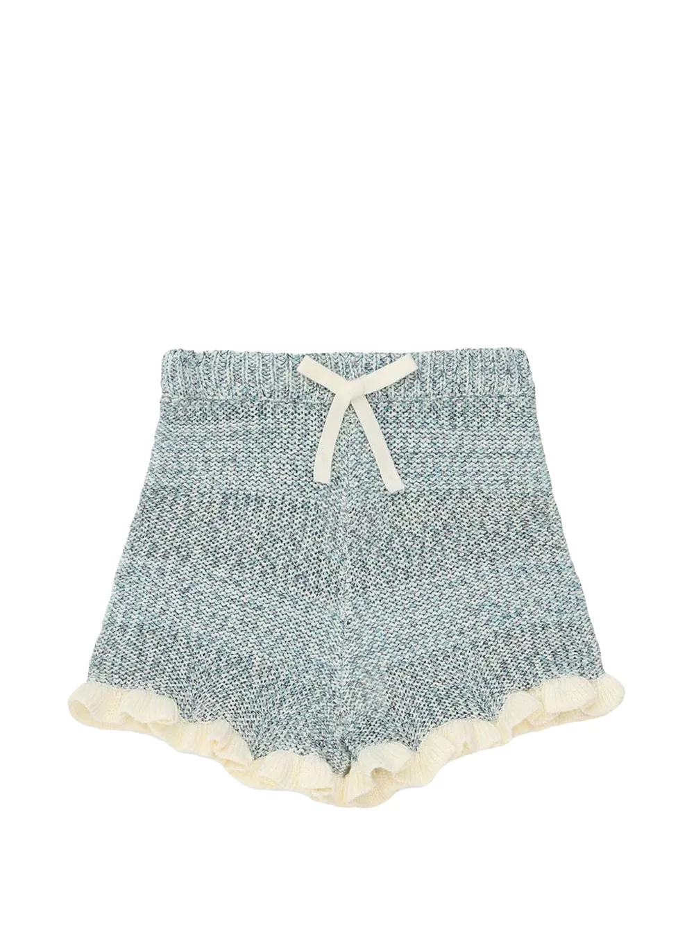 ZIMMERMANN Kids Patience ruffle-trim knitted shorts - Blu