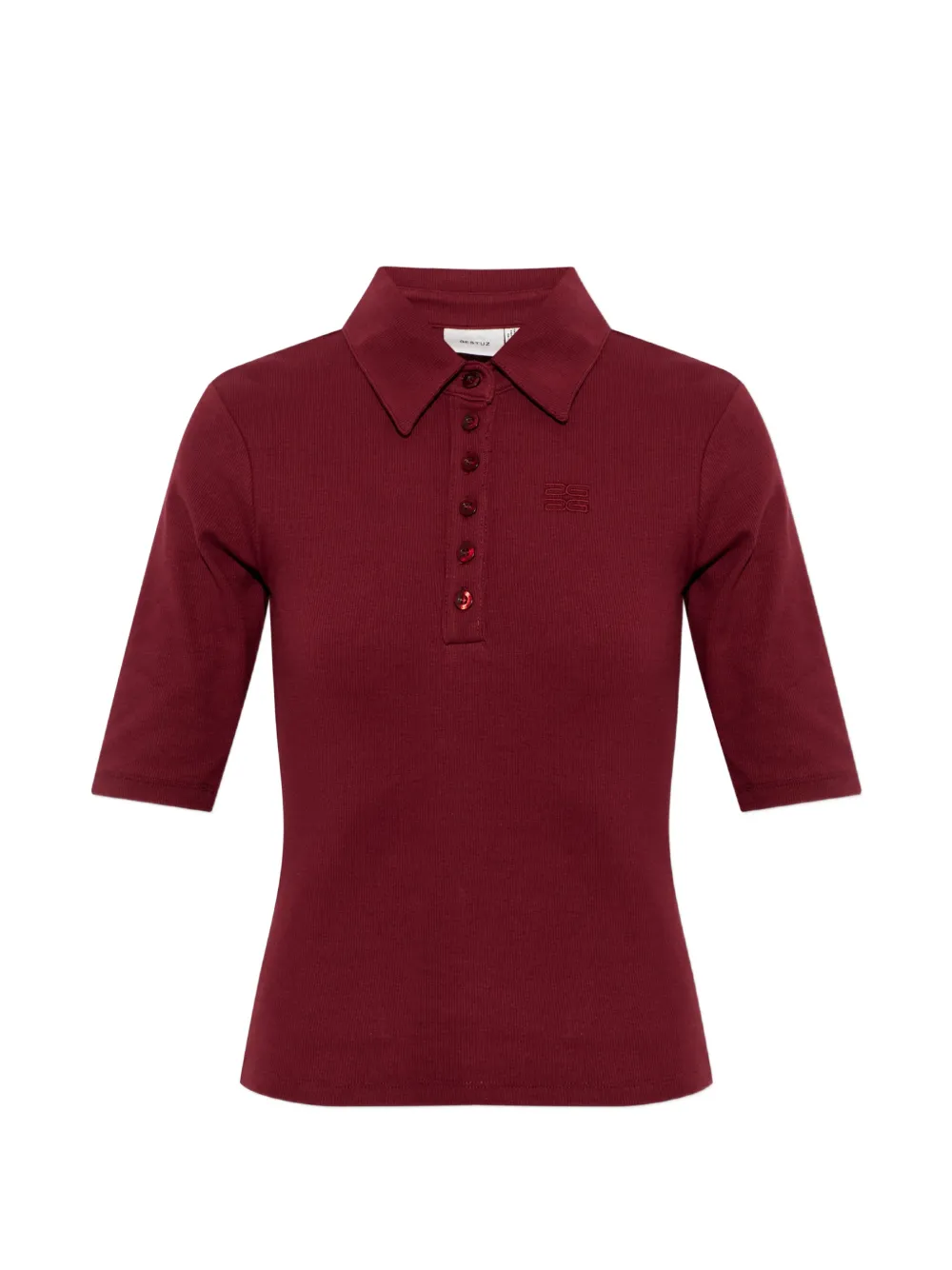 Gestuz GZdrew ribbed-knit polo shirt