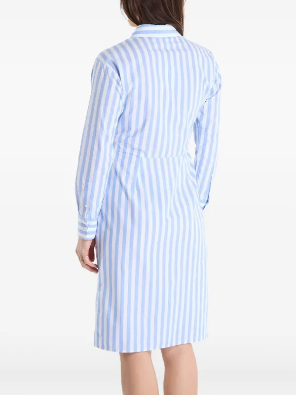 Calvin Klein Jeans Striped tie-waist Midi Shirt Dress | Blue