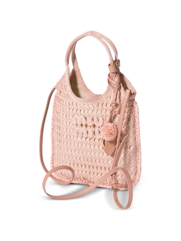 Miu Miu Ivy ラフィア ハンドバッグ | ピンク | FARFETCH JP