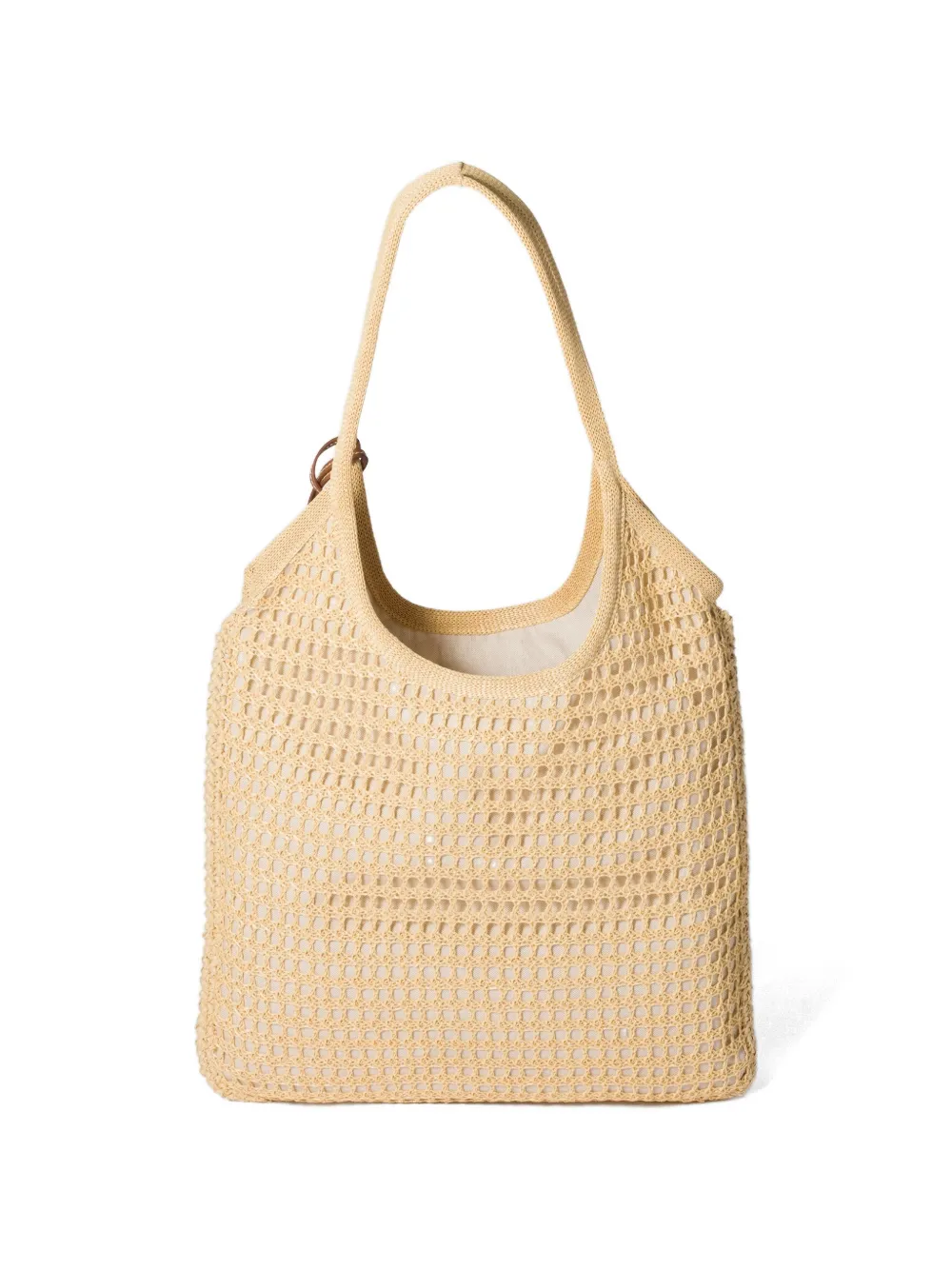 Miu Ivy raffia gehaakte tas Beige