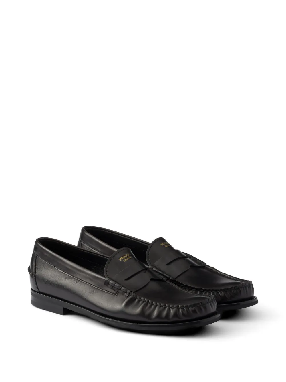 Prada Antieke leren loafers Zwart