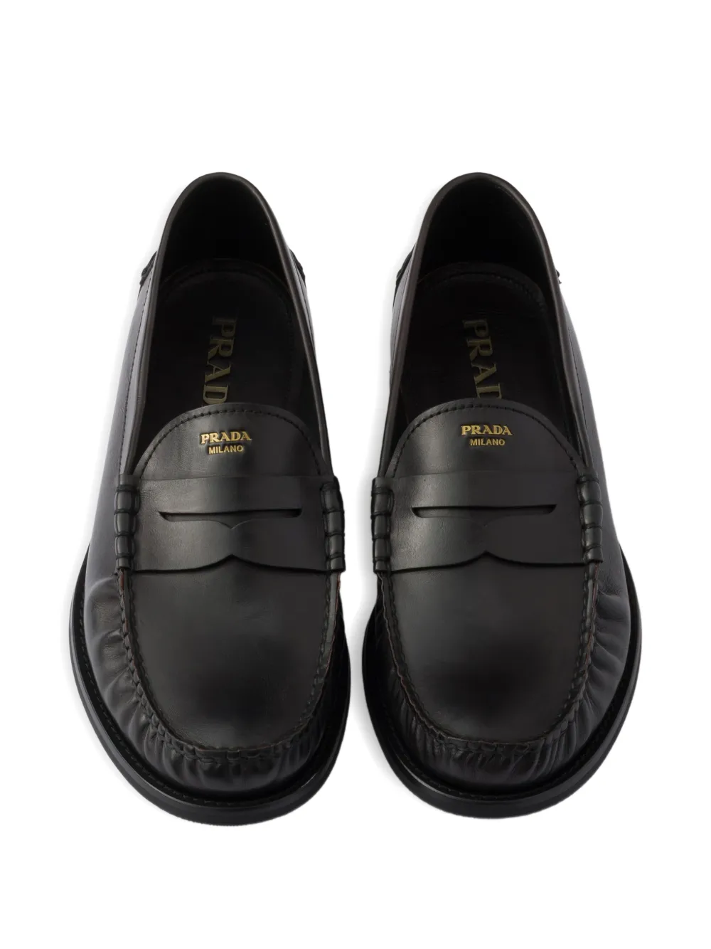 Prada Antieke leren loafers Zwart