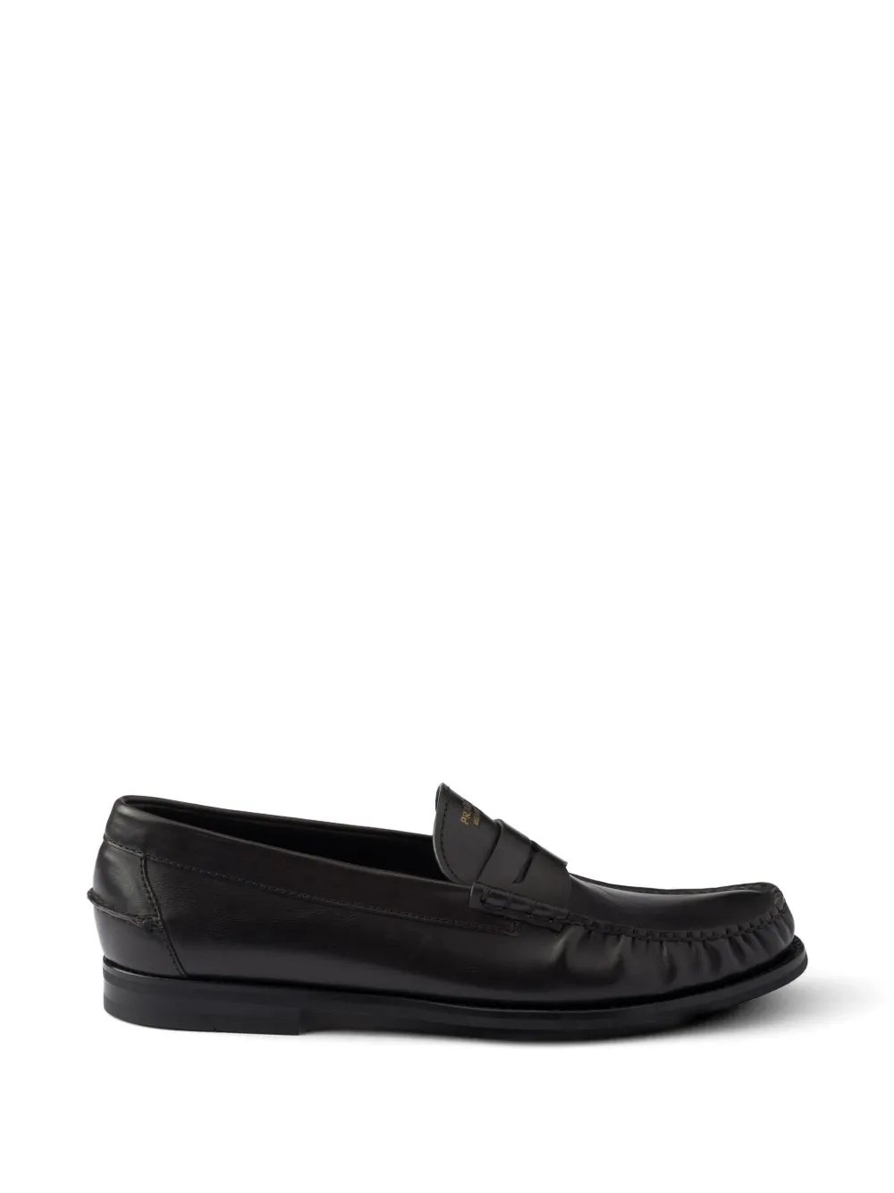 Prada antiqued leather loafers - Nero