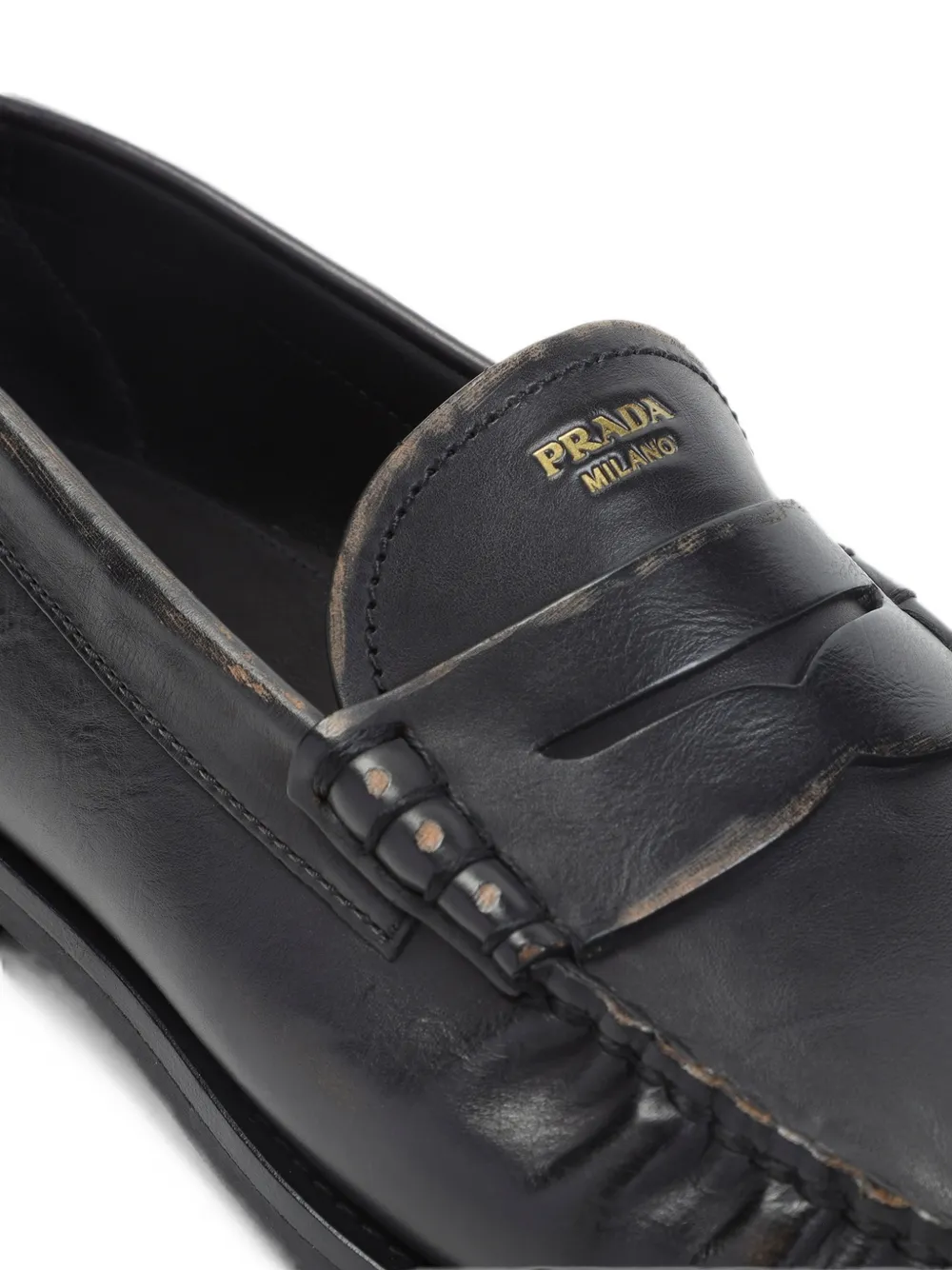 Prada Leren loafers Zwart