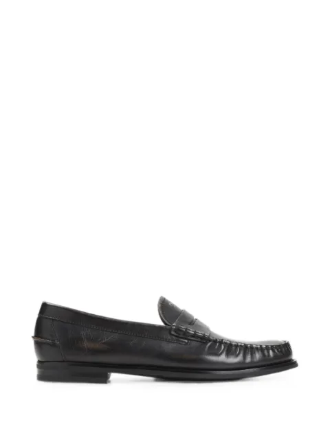 Prada antiqued leather loafers