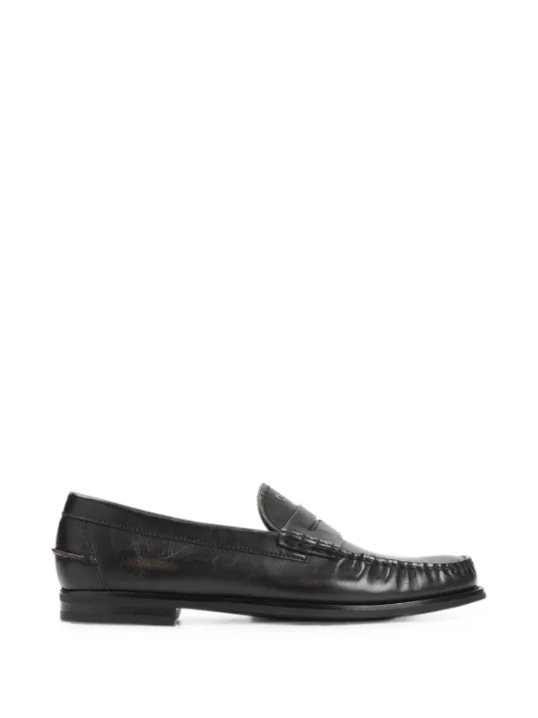 Prada アンティーク レザーローファー | ブラック | FARFETCH JP