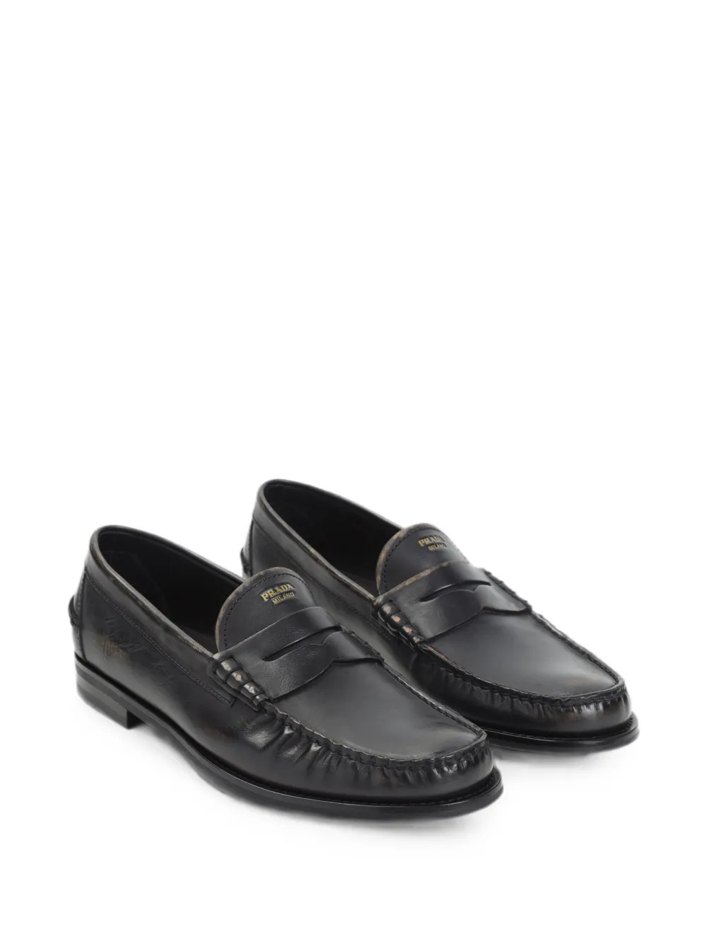 Prada Leren loafers Zwart