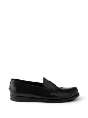 Prada Leather Loafers | Black | FARFETCH