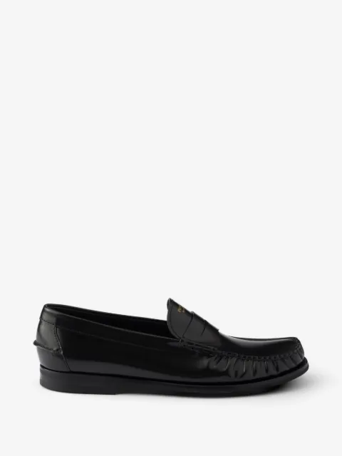 Prada brushed leather loafers