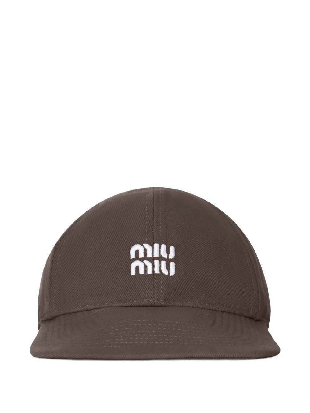 Miu Miu logo-embroidered drawstring baseball cap - Marrone