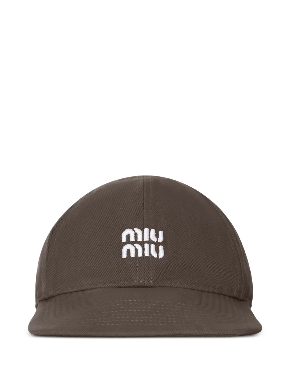 Miu Miu logo-embroidered drawstring baseball cap - Marrone