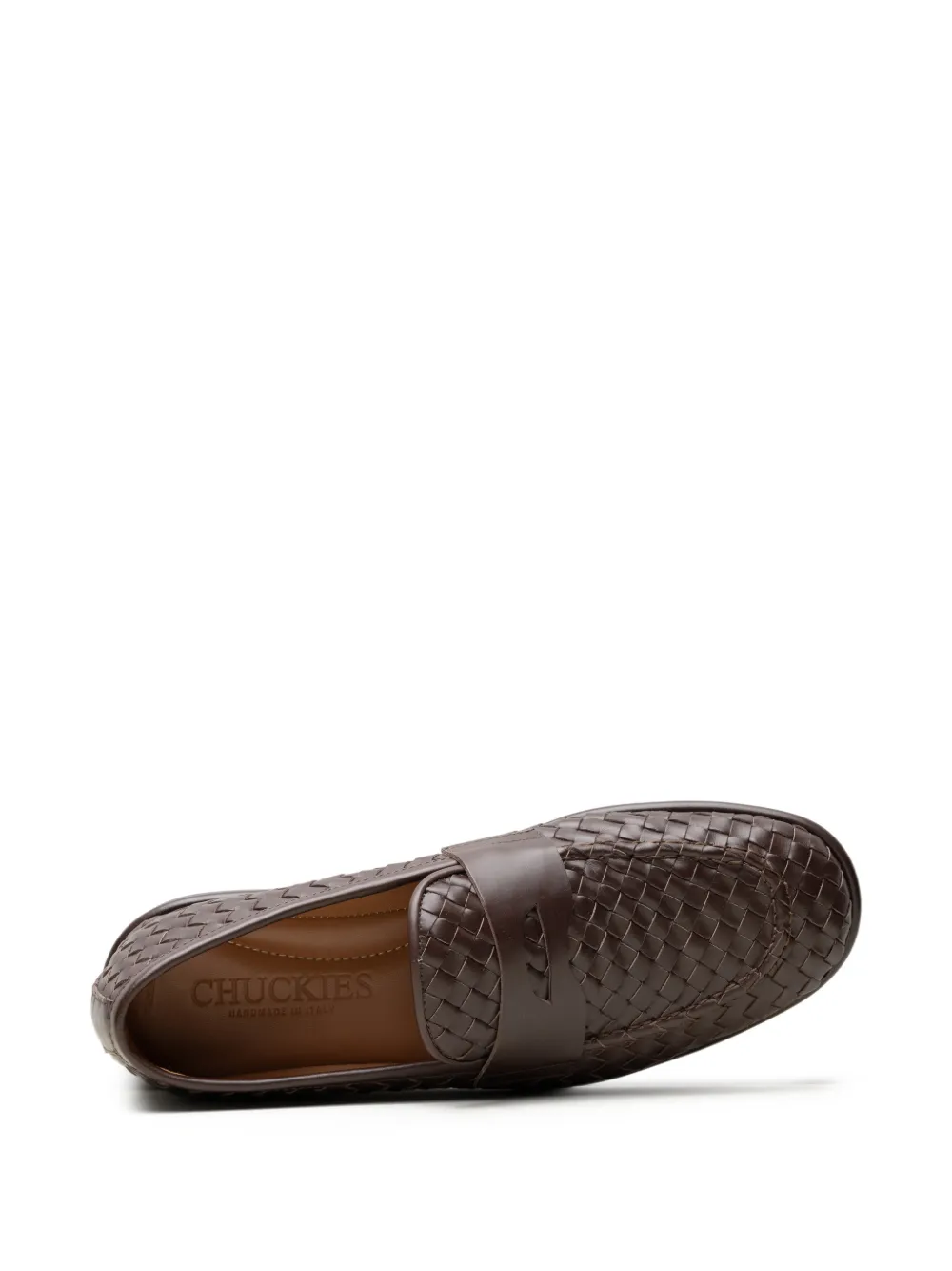 CHUCKIES Leren loafers met geweven-effect Bruin