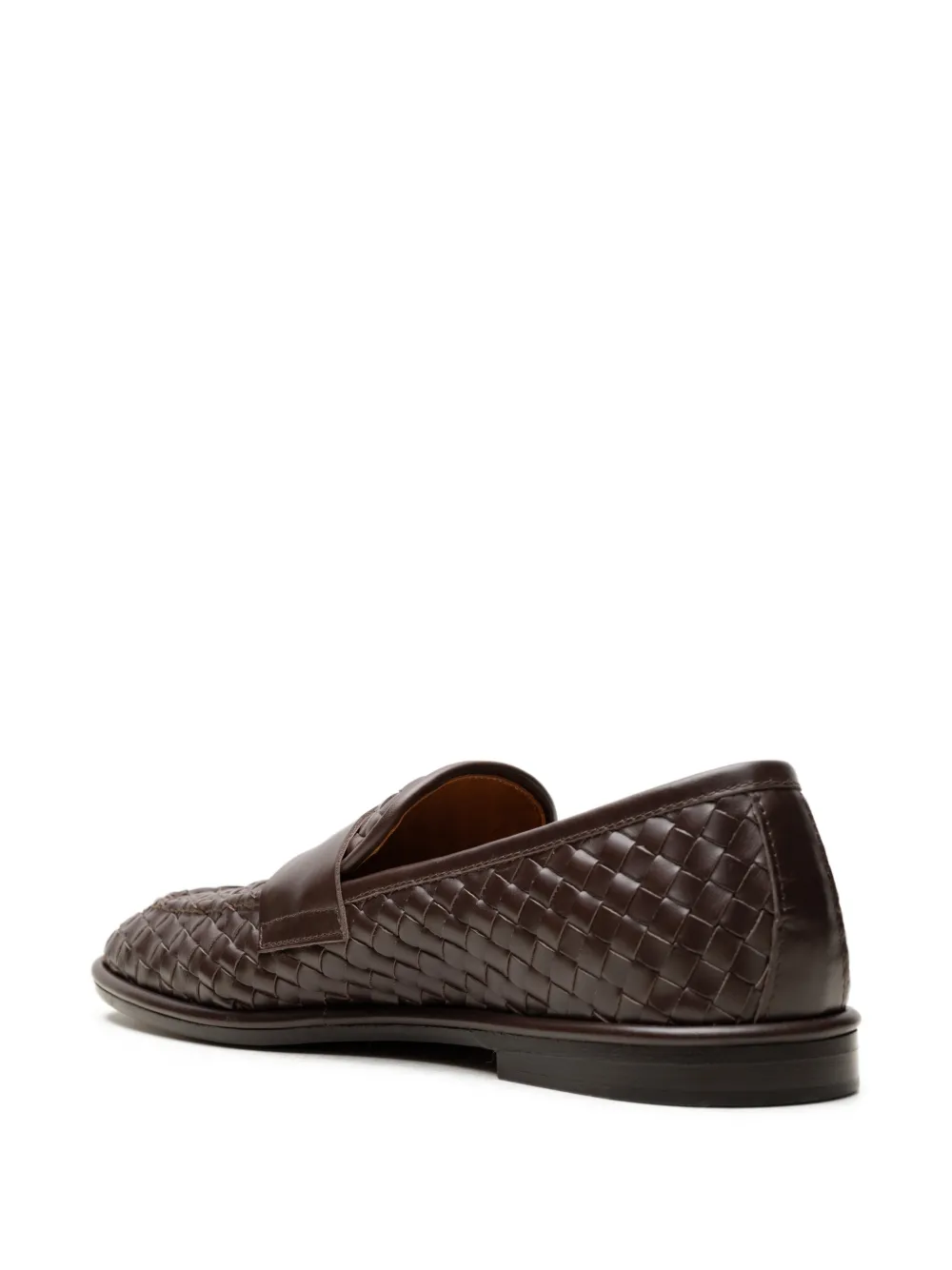 CHUCKIES Leren loafers met geweven-effect Bruin