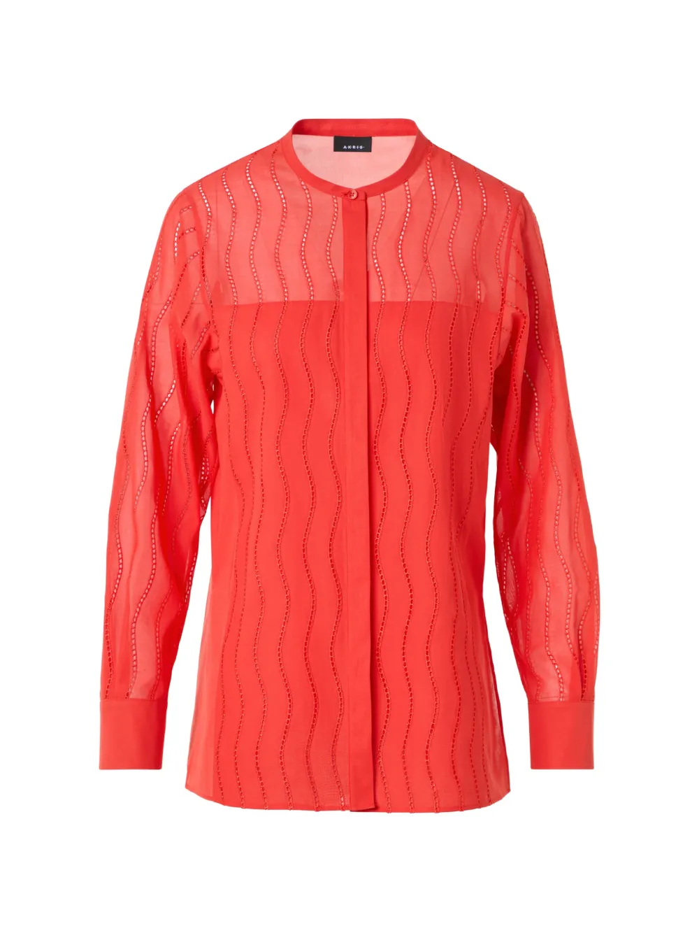 Akris Wave broderie anglaise blouse - Red
