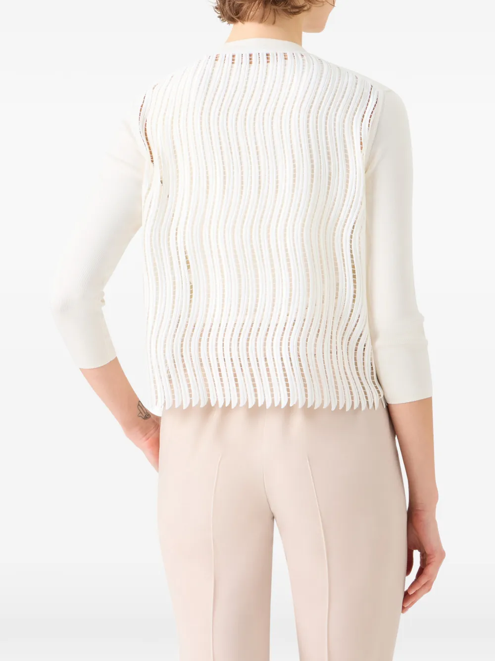 Akris Wave Guipure vest Wit