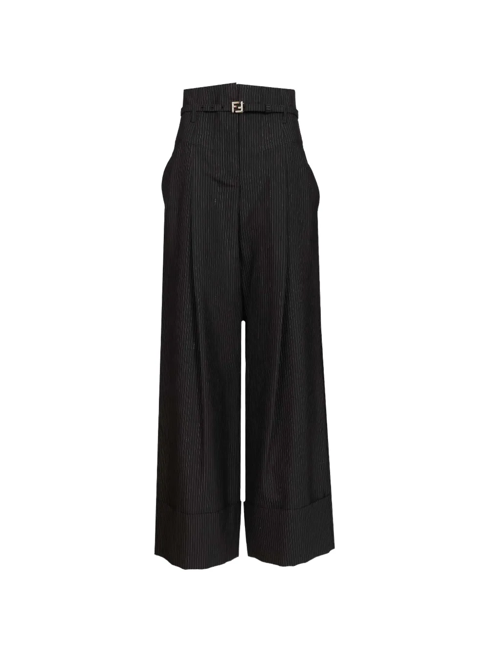 FENDI pinstripe high-waisted trousers - Blu
