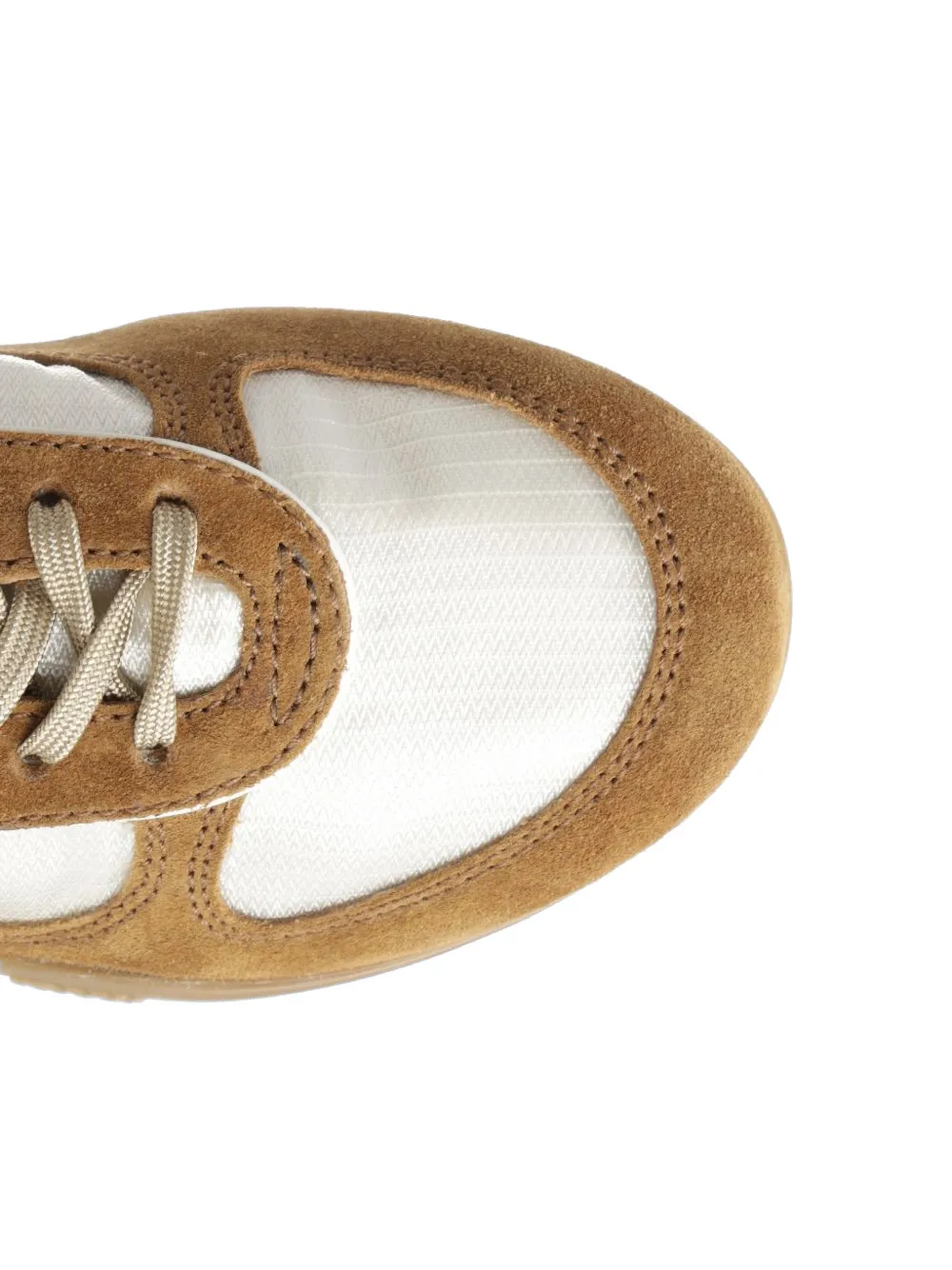 Miu Gymnasium suede-panel sneakers Wit