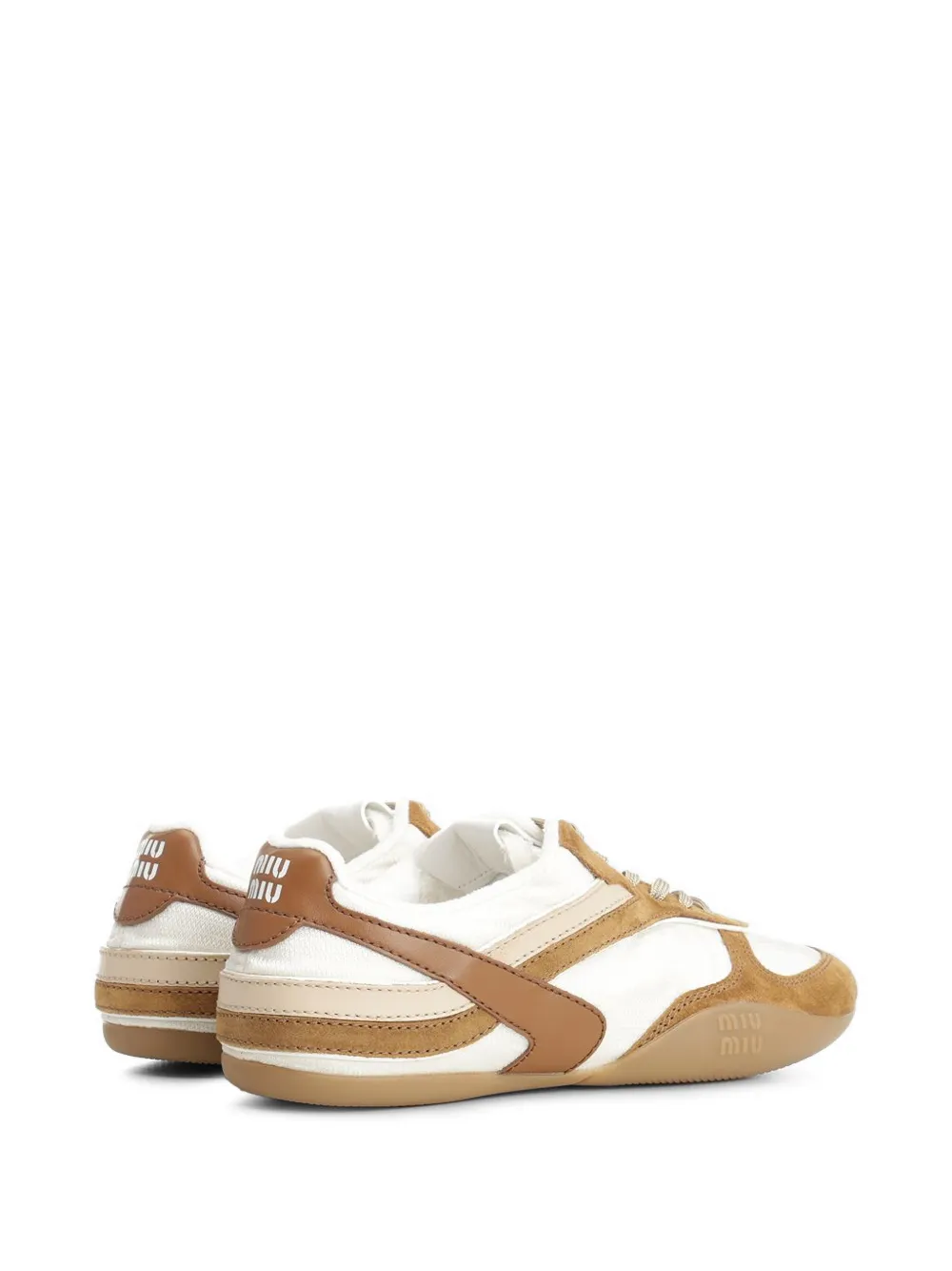 Miu Gymnasium suede-panel sneakers Wit