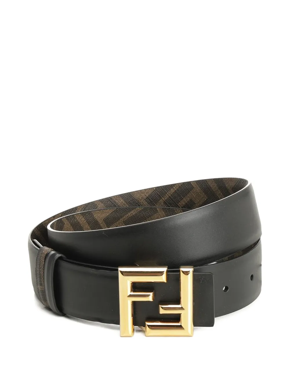FENDI FF Rounded reversible belt - Nero