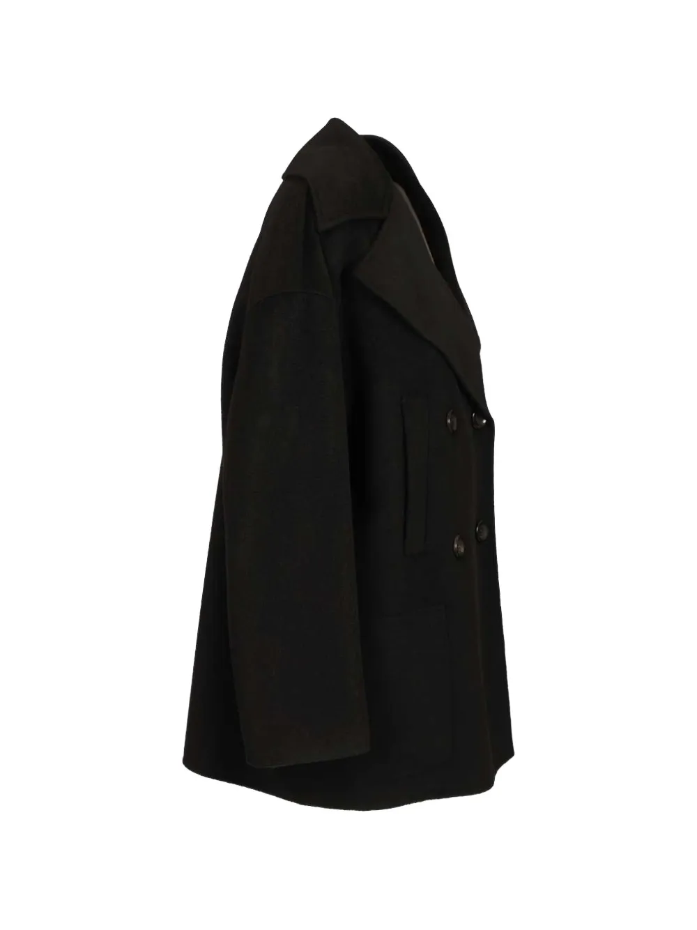  Max Mara Abrigo Con Doble Botonadura - Negro 