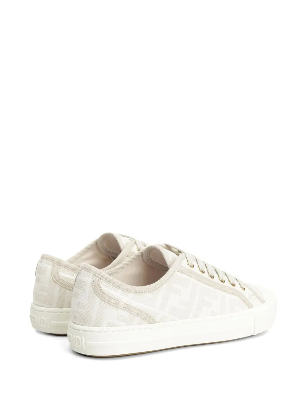 FENDI Domino FF sneakers met jacquard Beige