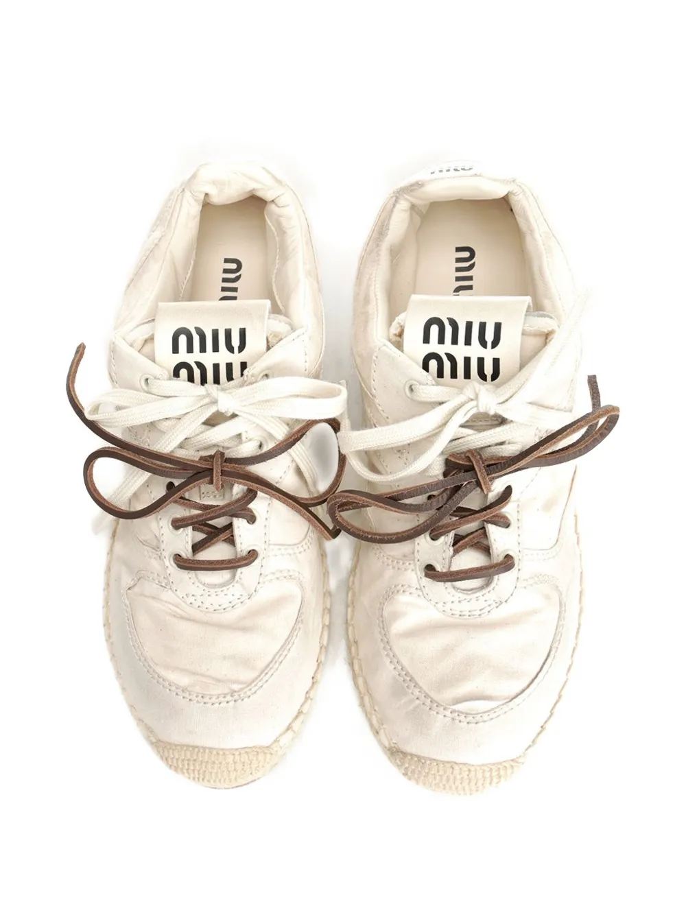 Miu Gymnasium rope-sole sneakers Beige
