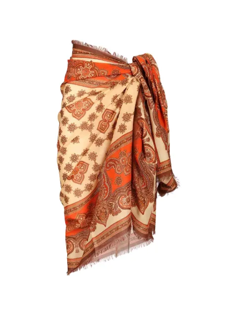ZIMMERMANN paisley-print frayed-edge pareo