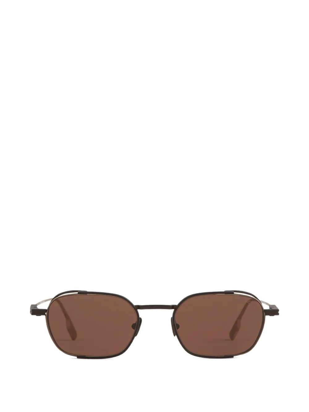 Zegna oval-frame sunglasses - Schwarz