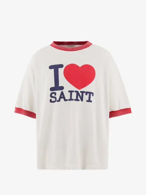 SAINT MXXXXXX t-shirt à imprimé graphique et col rond contrastant