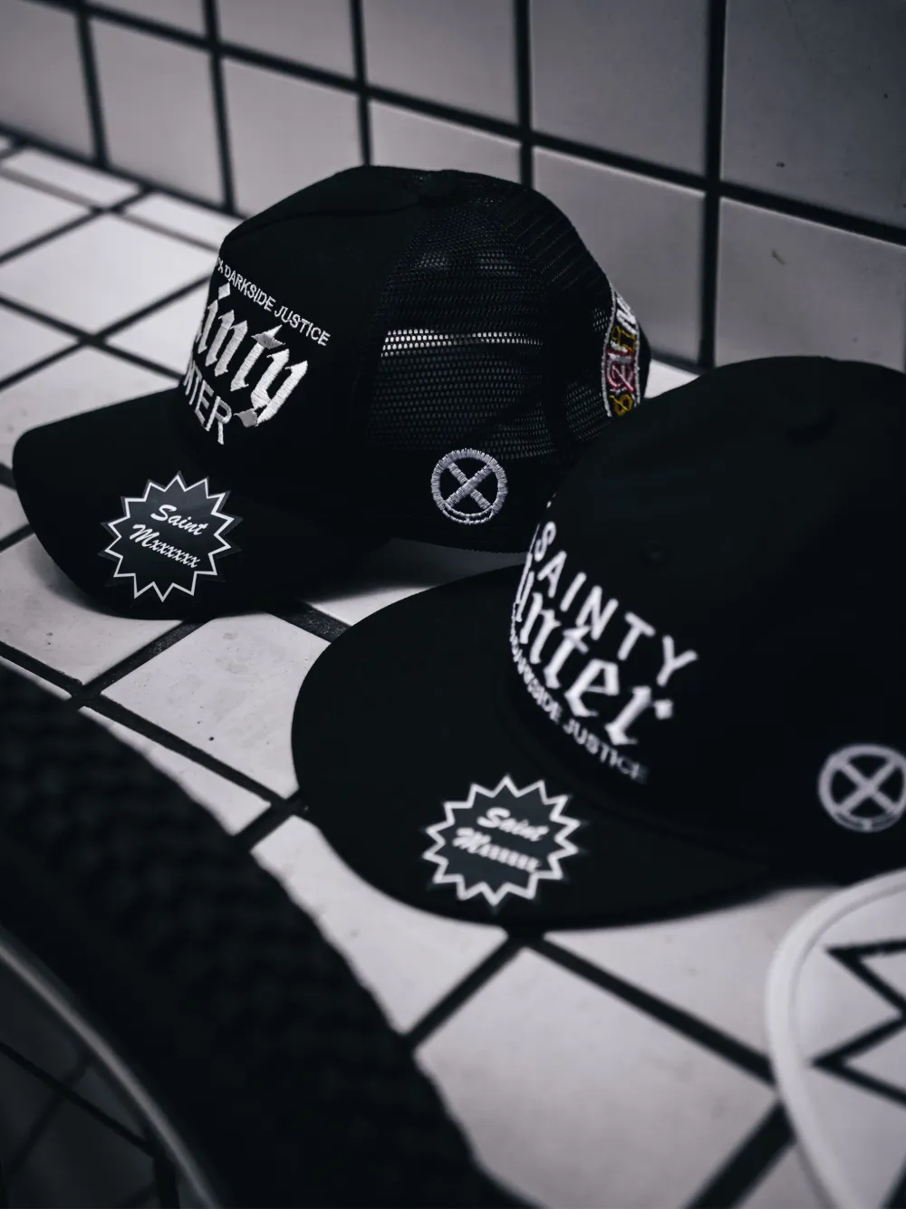SAINT MXXXXXX Embroidered Mesh Cap | Black | FARFETCH ZA