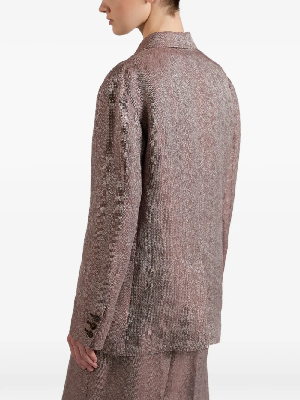 slowear Blazer met visgraat patroon Bruin