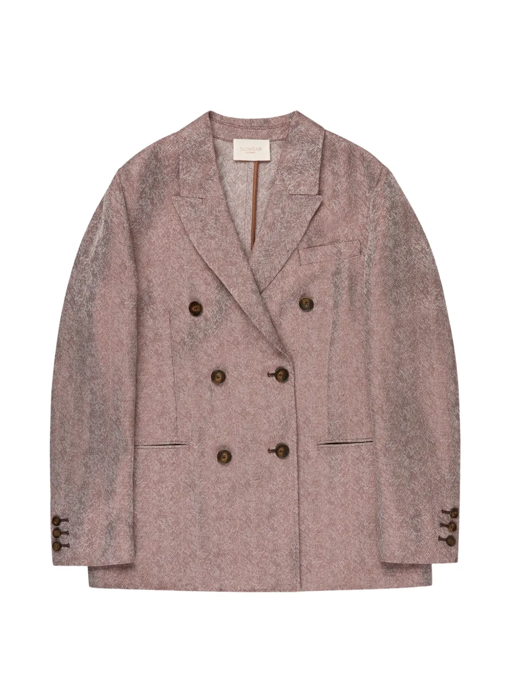 slowear double-breasted herringbone blazer - Marrone